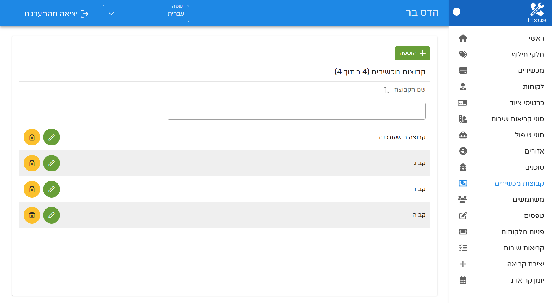 קבוצות פריטים